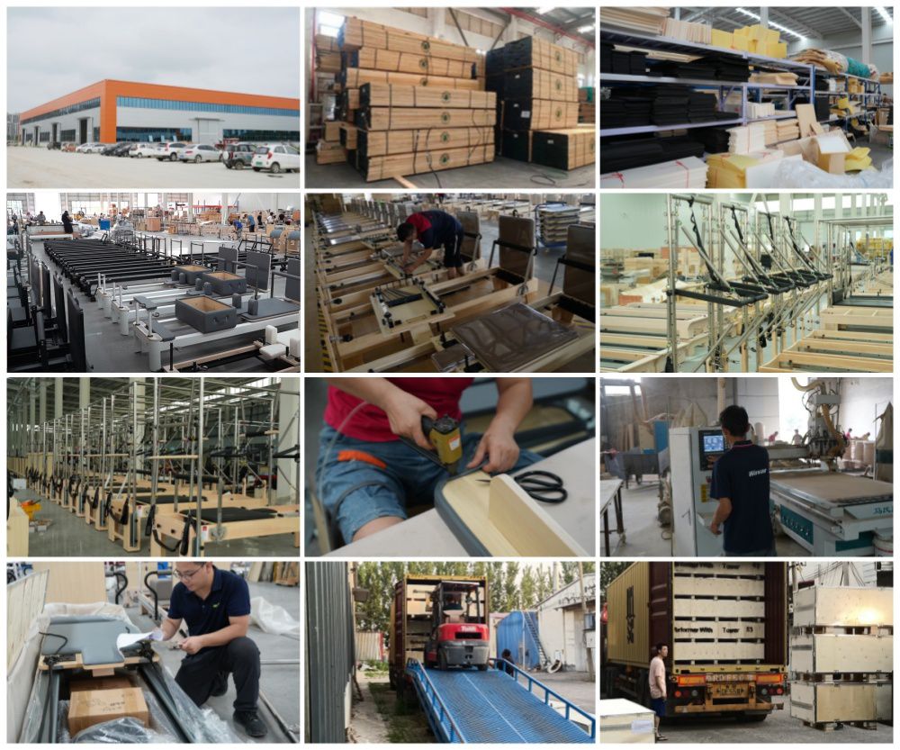 Commercial Walnut Oak Wooden Pilates Reformer