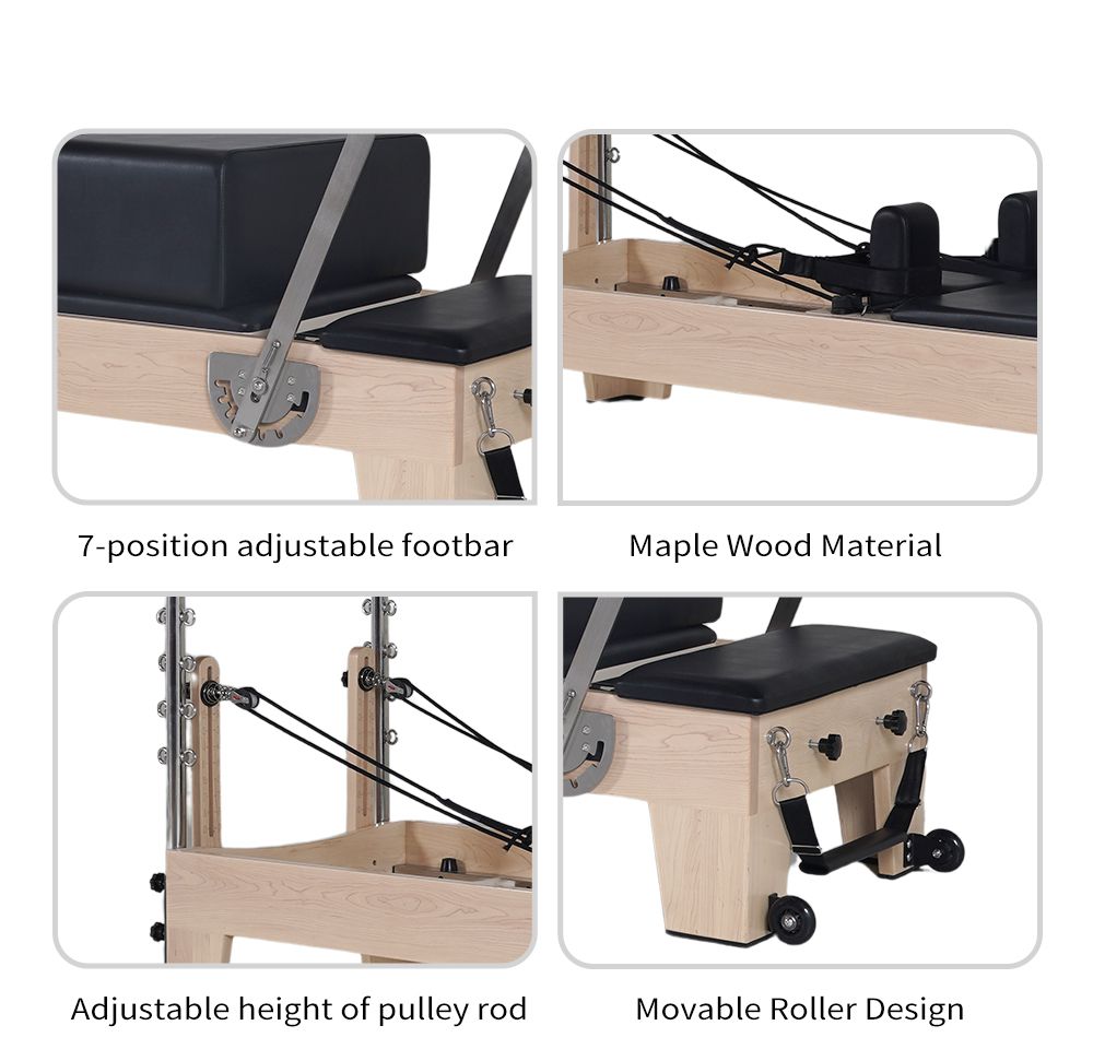 Studio Pilates Maple Reformer met halve trapeze