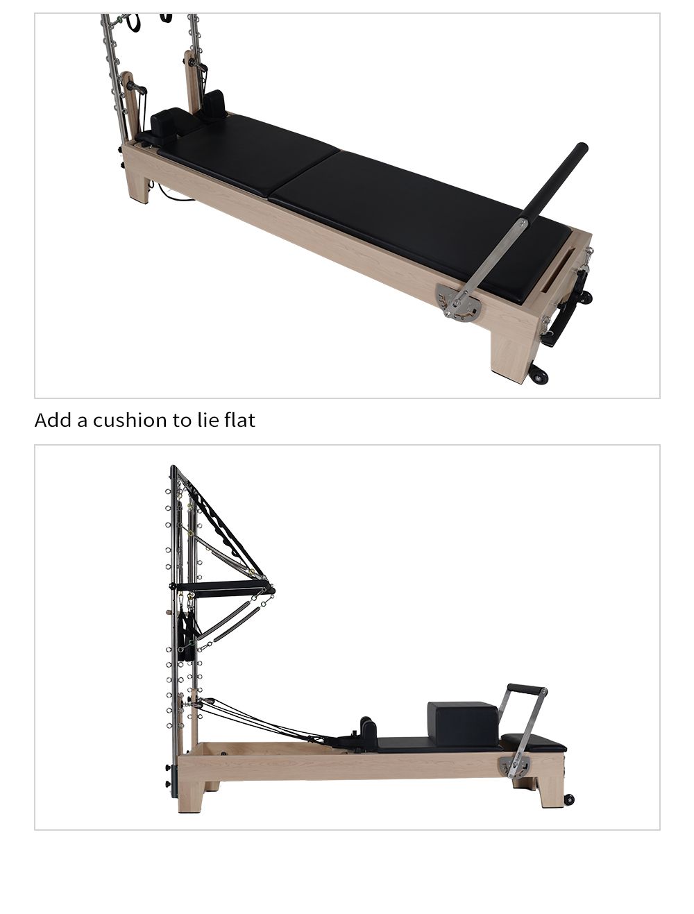 Studio Pilates Maple Reformer met halve trapeze