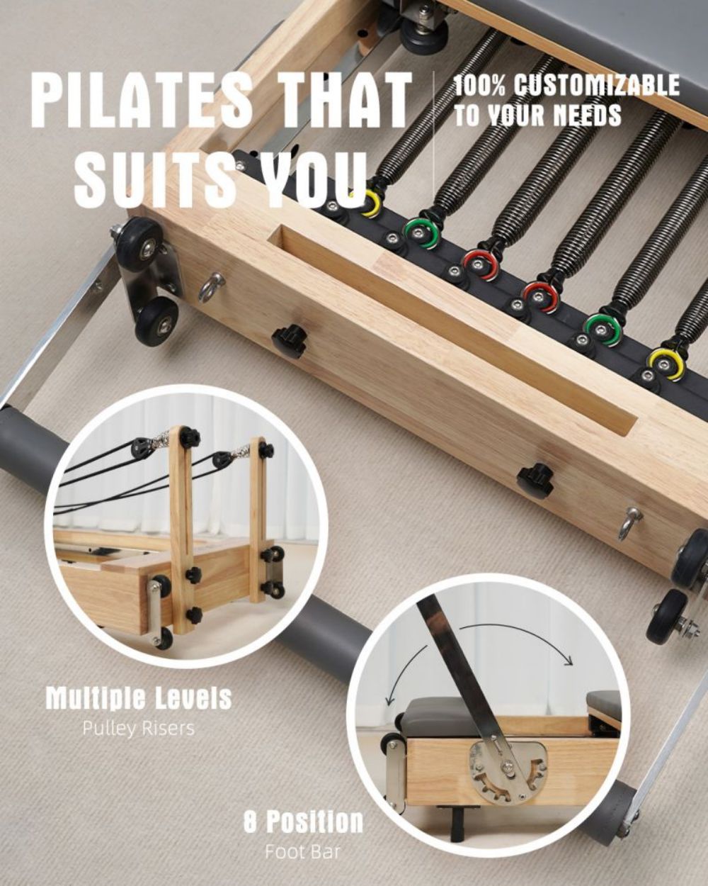 Pliabil din lemn Body Balance Pilates Core Bed Reformer Portable Reformer